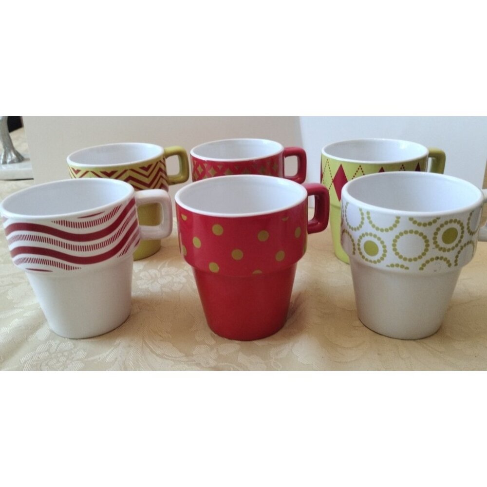 Simple Solutions, Set/6 Coffee Mugs Stackable - Picture 6 of 11